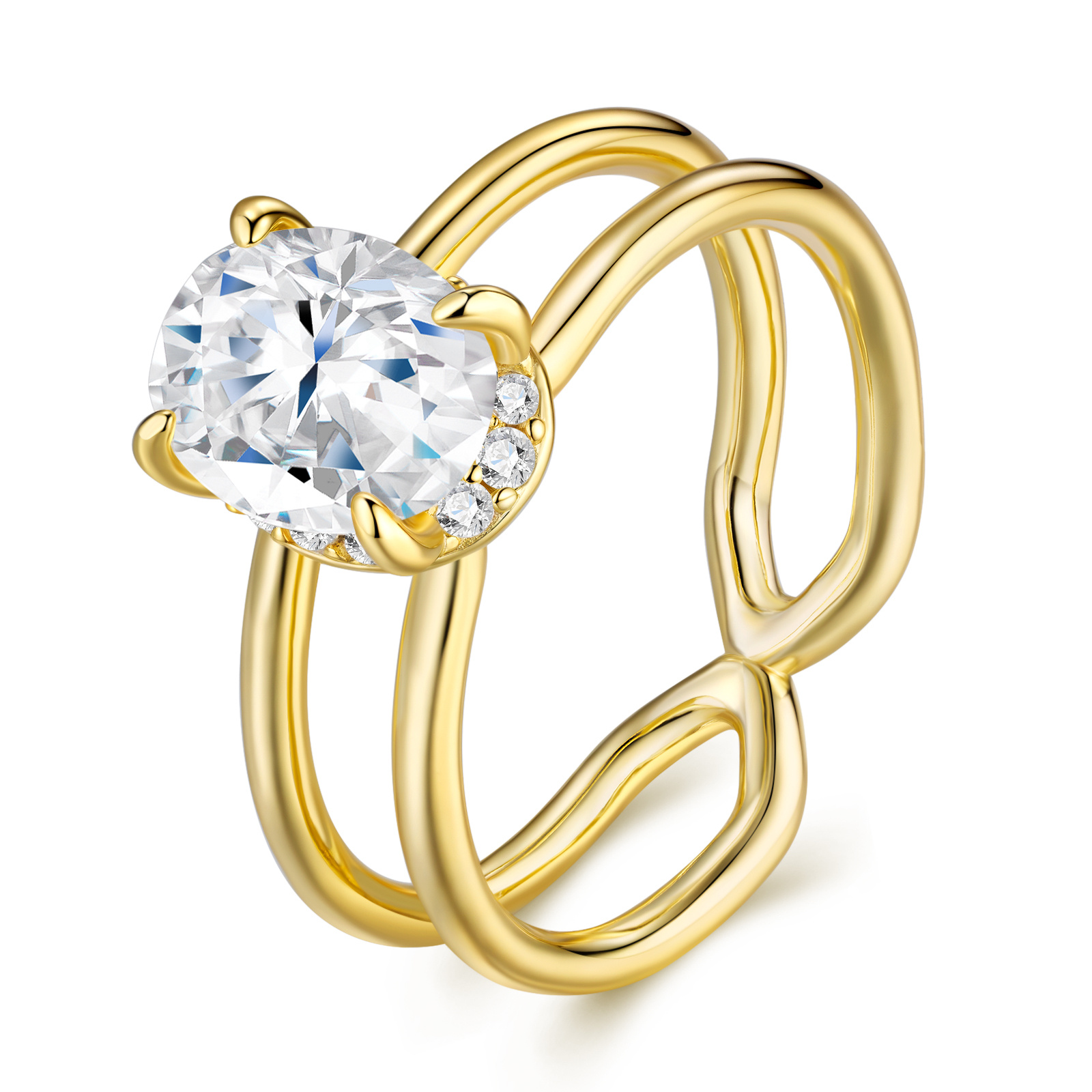Women's Elegant 925 Silver Moissanite Couple's Ring Set, Wedding Band